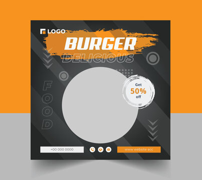 Delicious Burger Social Media Post