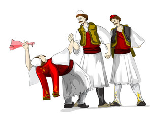 Albanian folk, men from south traditional dance