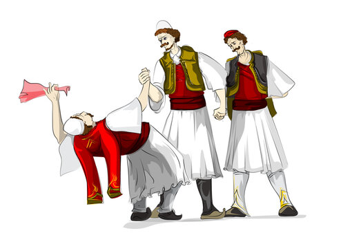 Albanian folk, men from south traditional dance