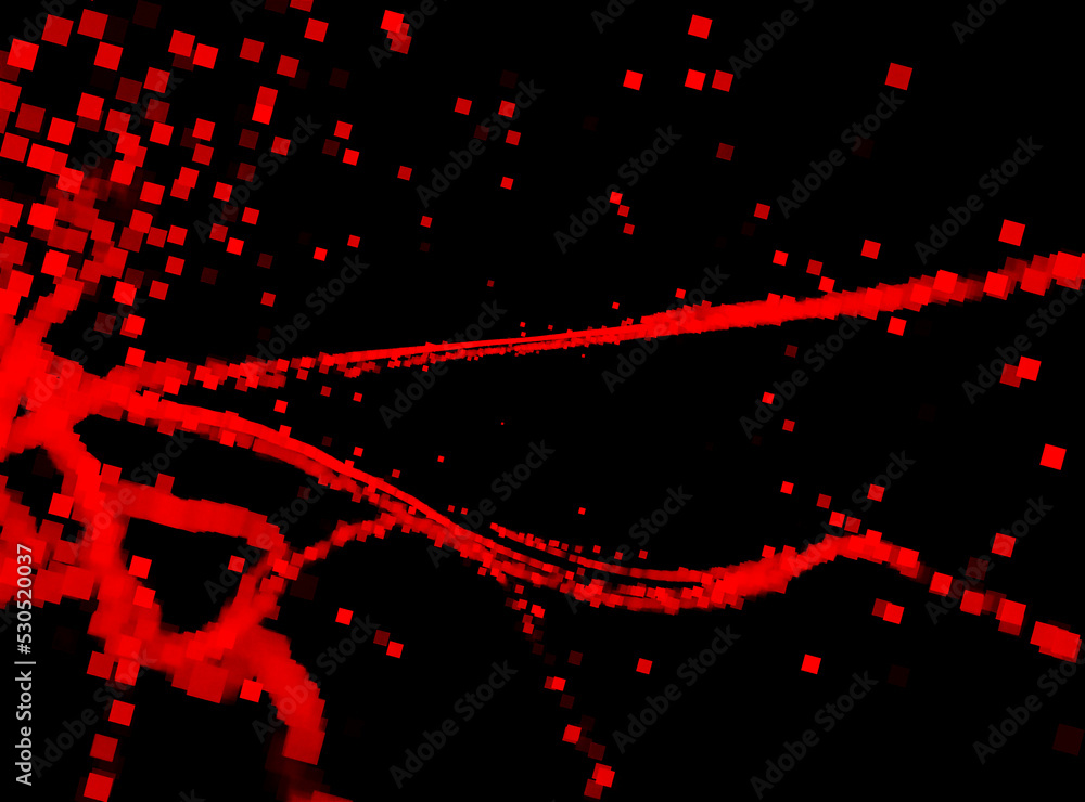 Aufkleber bokeh red interspersed with bright gold lights. fractal abstract background.