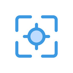 Focus icon in blue style about camera, use for website mobile app presentation