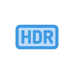 Hdr icon in blue style about camera, use for website mobile app presentation