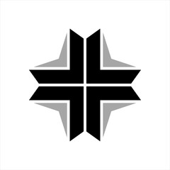 Abstract cross design logo vector.