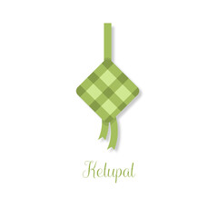 Hanging ketupat flat design illustration