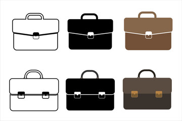 briefcase, briefcase set, bag, suitcase flat design