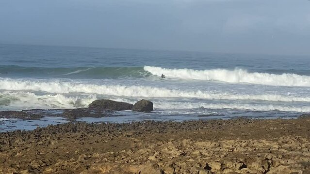 professional Surfer on Coxos point break in Ericeira, is part of the world surf reserve in Ericeira Portugal. professional surfer level.