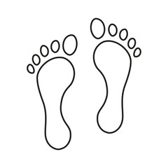 Fototapeta na wymiar Human footprint line icon, editable stroke, vector outline high quality for UI.
