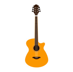 Obraz premium Acoustic guitar isolated. Musical instrument. Flat vector illustration.