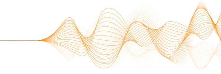 abstract vector illustration of gold colored wave lines on white background © agrus