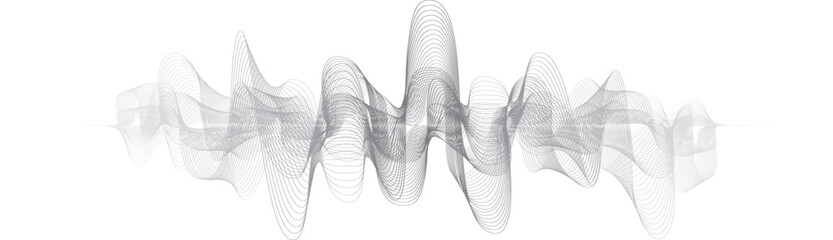 abstract vector illustration of gray colored wave lines on white background