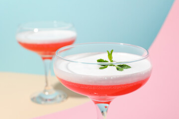 Concept of delicious alcohol drink, Cosmopolitan cocktail