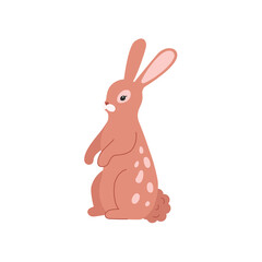 Vector cute rabbit. Flat vector illustration.
