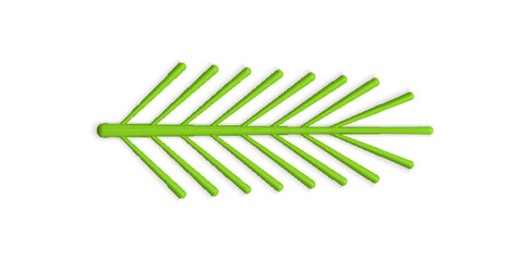 Premium green artificial coniferous branch Christmas spruce decorative design 3d template vector