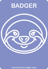 vector illustration of a badger face