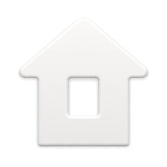 Fototapeta na wymiar Realistic white cute slim metallic bauble family house 3d template decorative design vector