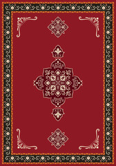 Persian turkish damask pattern rug carpet