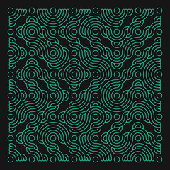 Color truchet tiling connections illustration