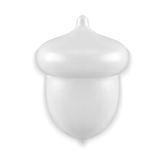 Elegant white glossy acorn decorative bauble premium quality 3d template vector illustration © provectors