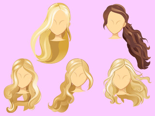 Women hairstyle ideas 6 icons collection
