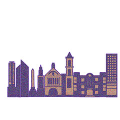 Obraz premium CITY SILHOUETTE GRAIN TEXTURE 