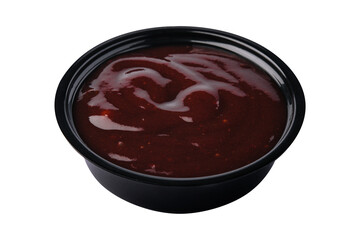Barbecue sauce in bowl isolated on white background