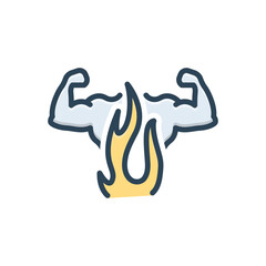 Color illustration icon for passion