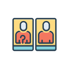 Color illustration icon for guess