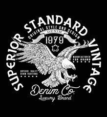 SUPERIOR STANDARD VINTAGE.DENIM COMPANY.VECTOR .Heritage vector design