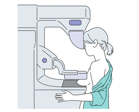 recommend clip art: イラスト 人物 マンモグラフィ検査 