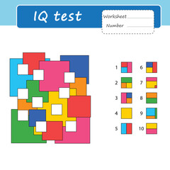 Educational logical game for kids. Connect the halves. IQ Test. Activity for presсhool years kids and toddlers. Worksheet activity. Vector illustration