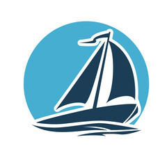  sailing yacht boat transportation icon symbol vector illustration template on white background 