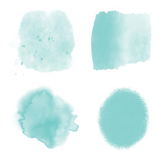 Light blue splash watercolor set. Eps 10.
