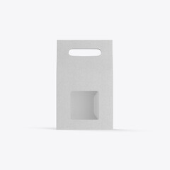 Food Paper Bag with Plastic Window Mockup. 3D render