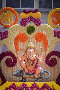 Vertical shot of The Kasba Ganapati statue