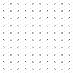 Square seamless background pattern from black diamond ring symbols are different sizes and opacity. The pattern is evenly filled. Vector illustration on white background