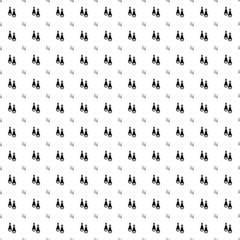Fototapeta na wymiar Square seamless background pattern from geometric shapes are different sizes and opacity. The pattern is evenly filled with big black earrings symbols. Vector illustration on white background