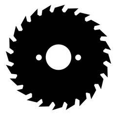 Icono circular saw. Silueta de disco de sierra circular aislada - obrazy, fototapety, plakaty