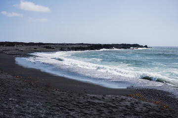 black beach of the island of Lanzarote