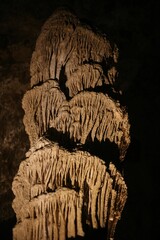 Vertical shot of peculiar rocks in Carlsbad Caverns, New Mexico