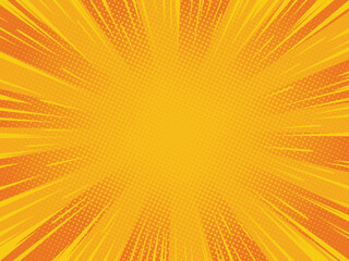 Fototapeta premium Orange comic explosion background.