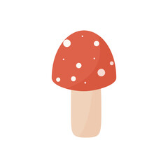 red mushroom isolated on white