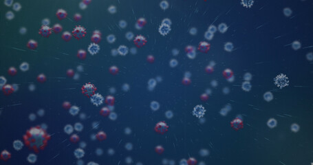 Image of dna with cloud against coronavirus on digital interface