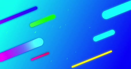 Image of 25 percent off on blue background with colorful shapes