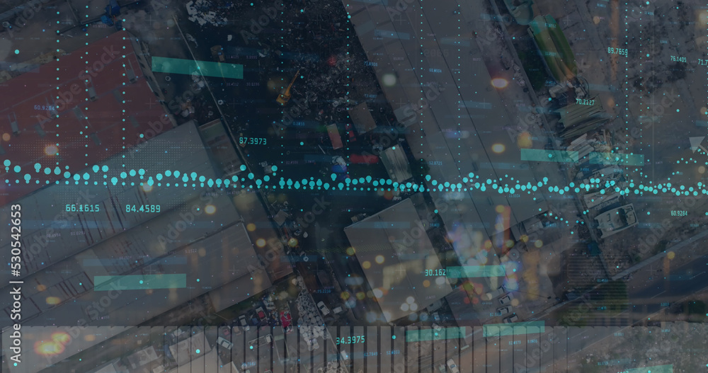 Poster image of hearts over data processing on black background
