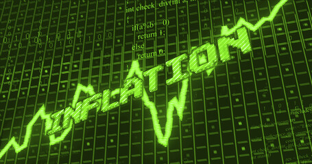 Image of inflation text over data processing