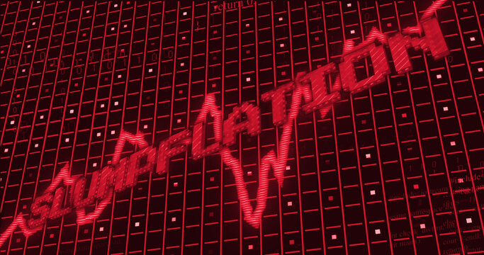 Image of slumpflation text over data processing - Powered by Adobe