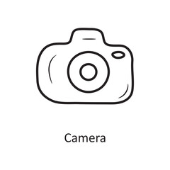 Camera outline Icon Design illustration. Media Control Symbol on White background EPS 10 File