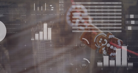 Image of data processing over sweets