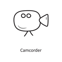 Camcorder outline Icon Design illustration. Media Control Symbol on White background EPS 10 File