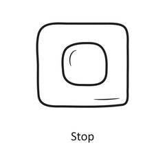 Stop outline Icon Design illustration. Media Control Symbol on White background EPS 10 File